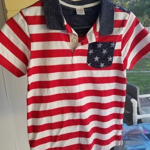 Kids American flag polo
